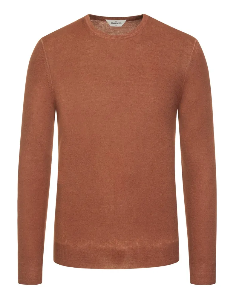 Gran Sasso Leichter Pullover aus Merinowolle in Vintage-Optik in Orange