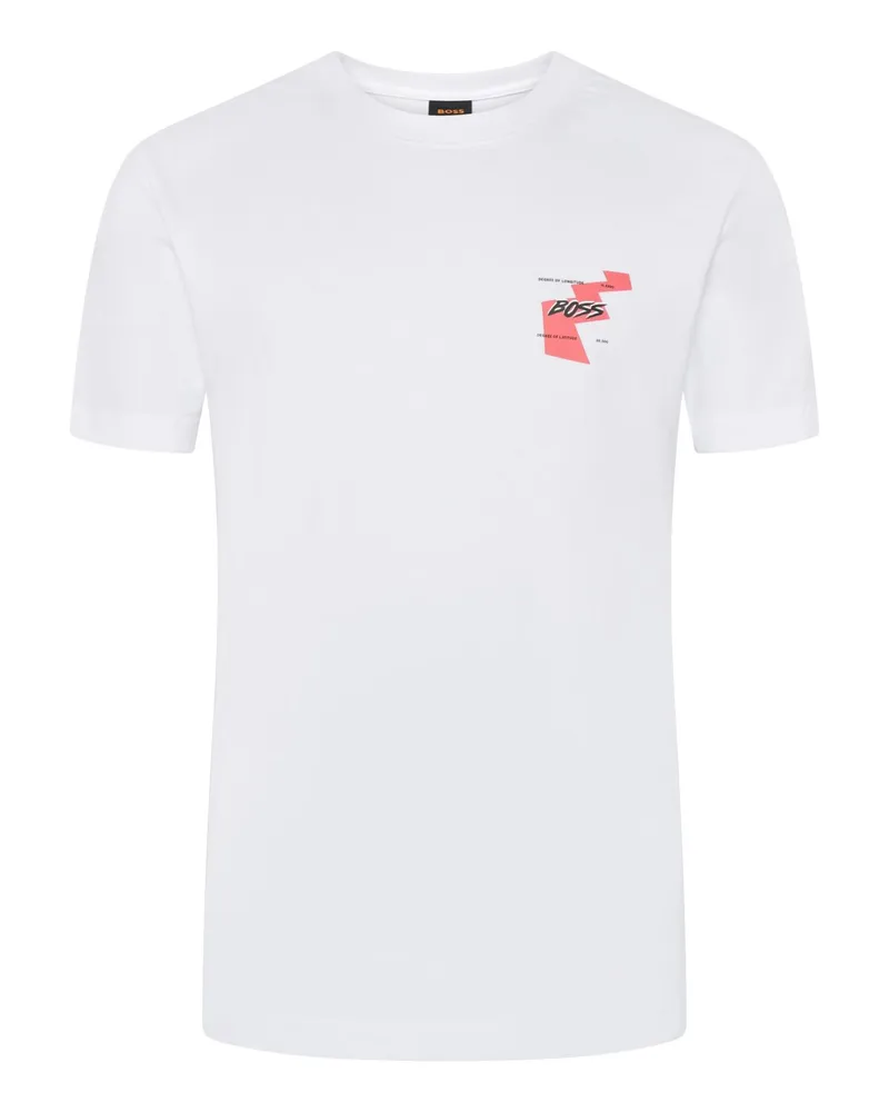HUGO BOSS Baumwoll-T-Shirt mit rückseitigem Windsurfer-Print in Weiß