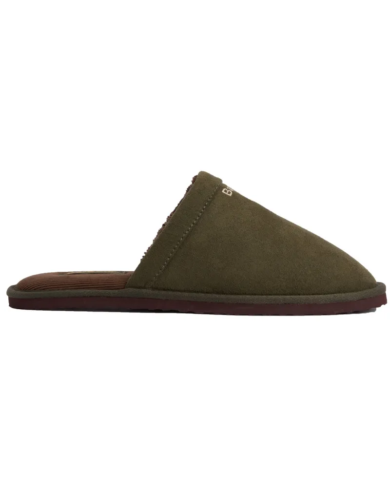 Barbour Hausschuhe Everitt Mule aus Rauledewrimitat in Oliv