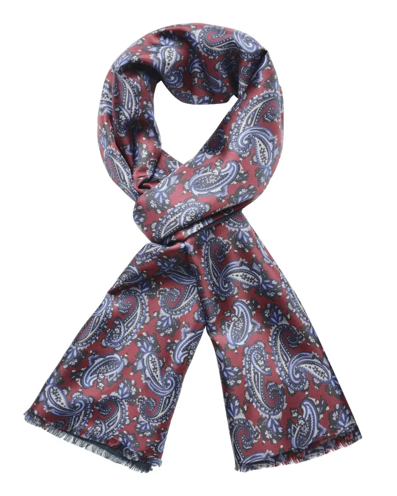 DANTE Schal aus einem Wolle-Seiden-Mix mit Paisley-Muster in Bordeaux