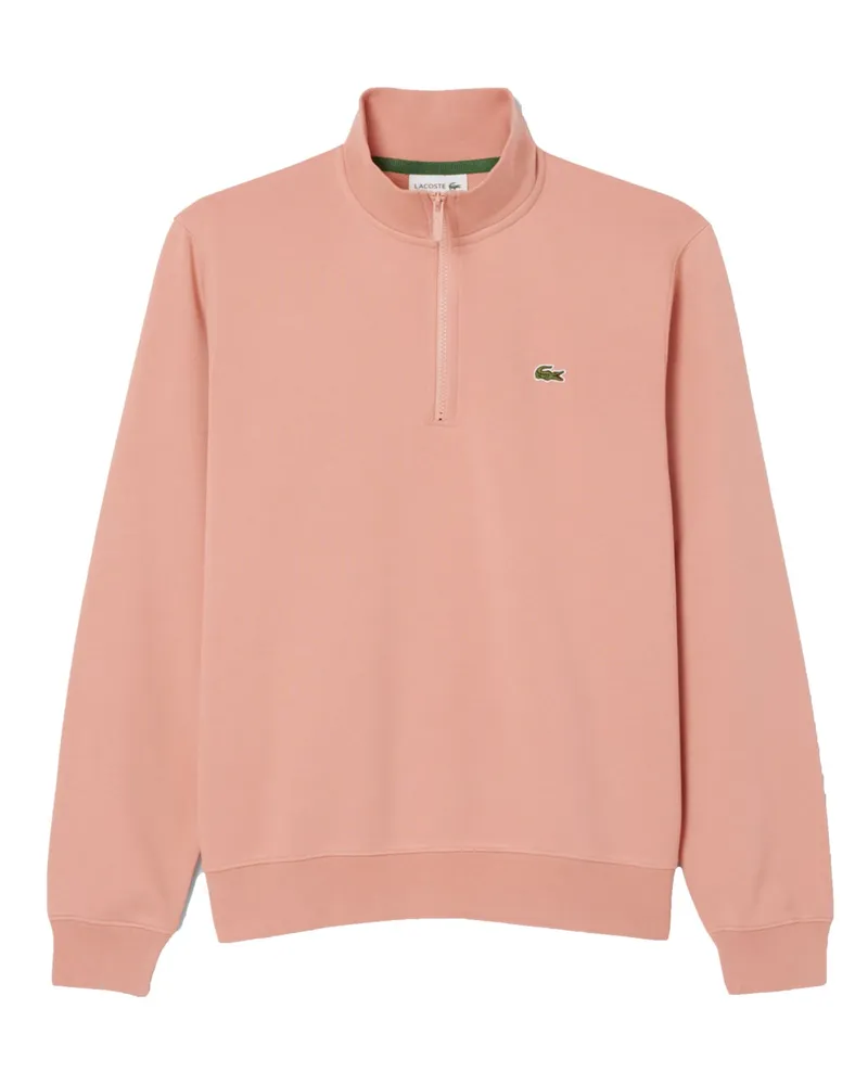 Lacoste Sweat-Troyer mit kleinem Krokodil-Aufnäher, Classic Fit in Orange