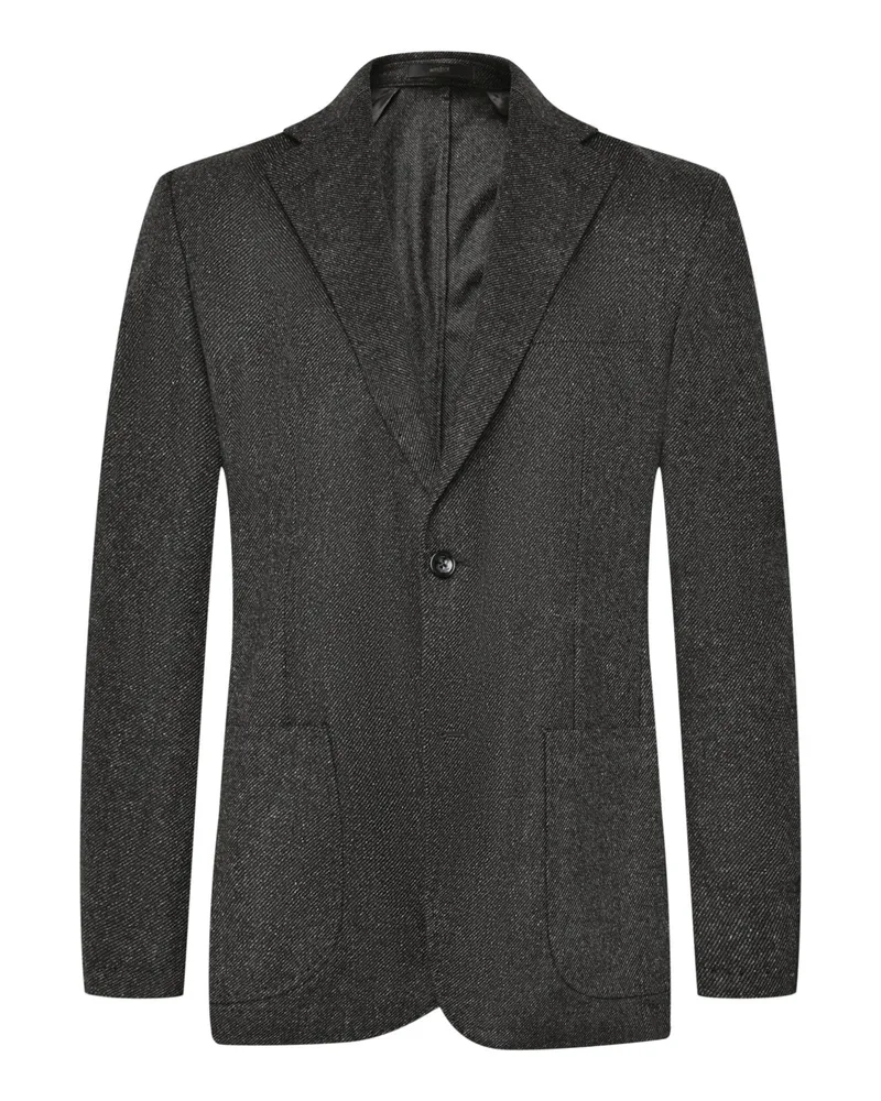 windsor. Einreihiges Sakkos Giro aus einem Wollmix mit Seide, Shaped Fit in Anthrazit