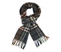 Kaschmirschal mit Karomuster und Fransen in