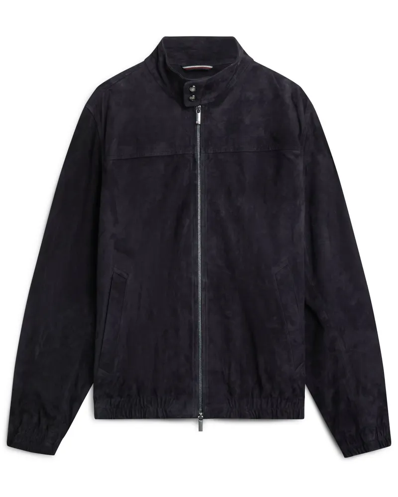 Tommy Hilfiger Blouson aus Ziegenveloursleder mit Stehkragen in Marine