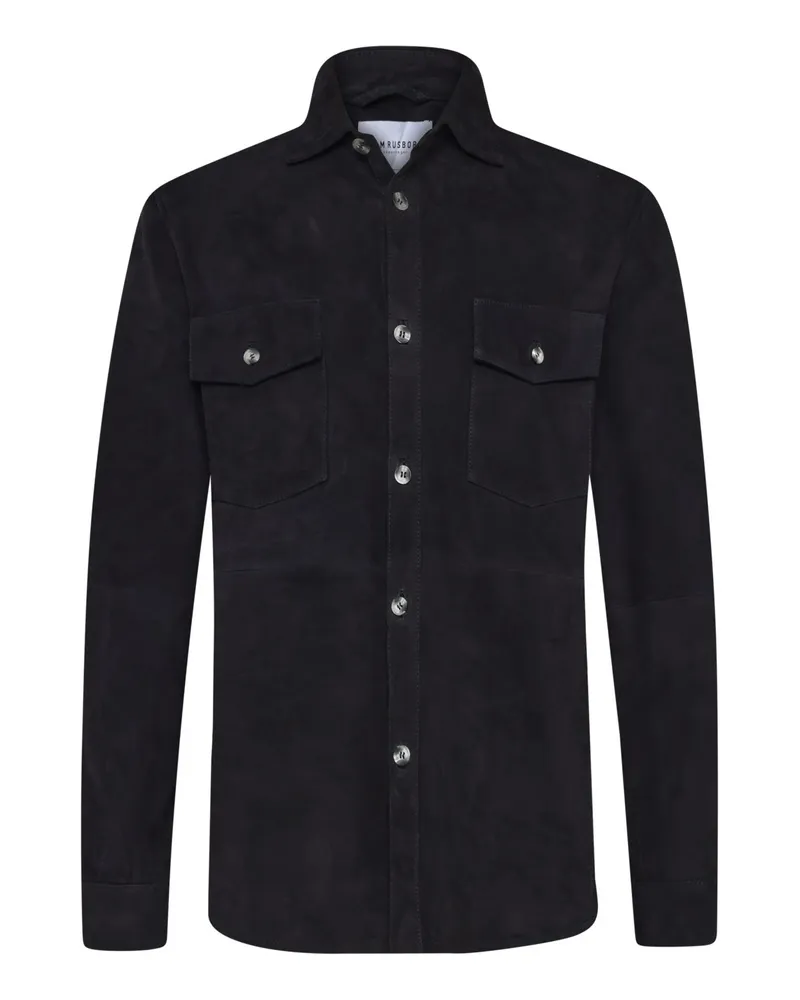 Tom Rusborg Wildlederjacke im Overshirt-Style in Marine