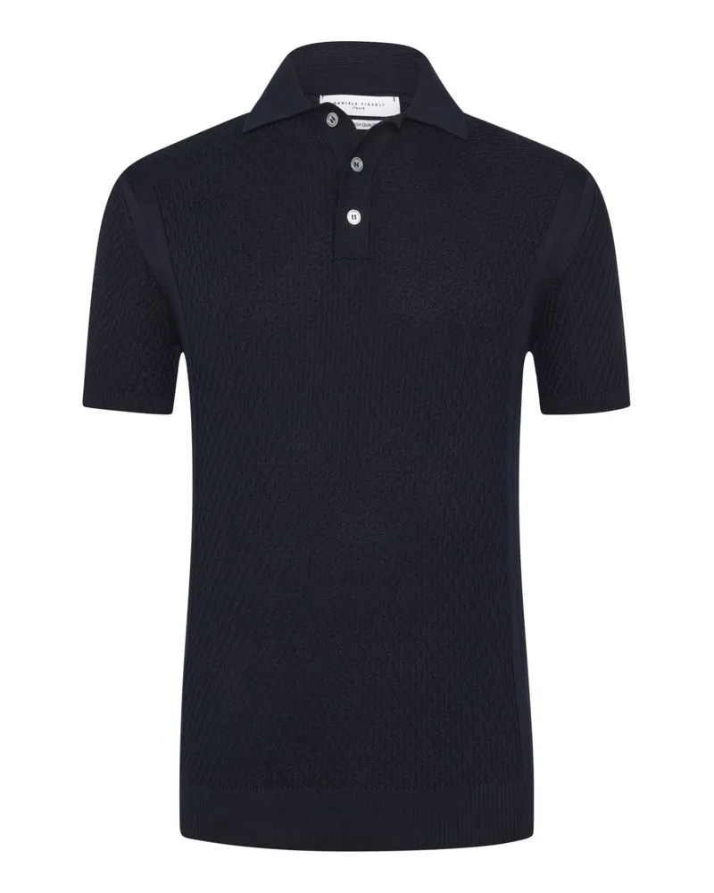 Daniele Fiesoli Leichtes Poloshirt aus edler Giza-Baumwolle in Marine
