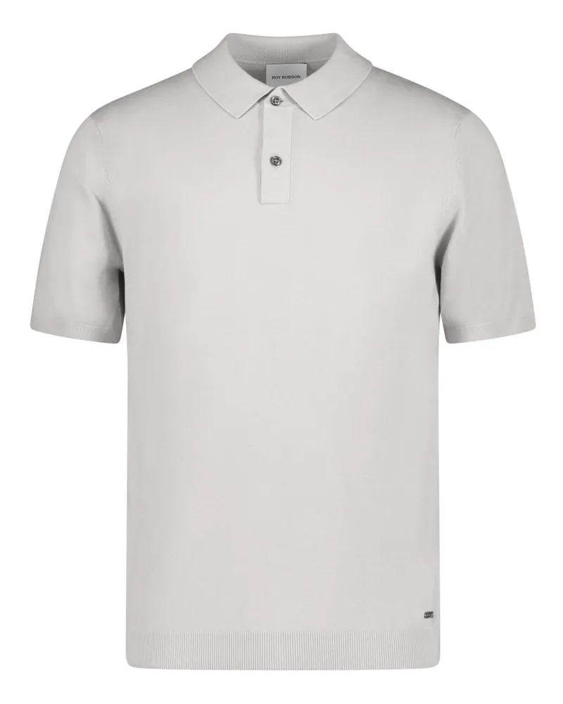 Roy Robson Leichtes Glattstrick-Poloshirt aus einem Baumwoll-Mix, Regular Fit in Hellgrau