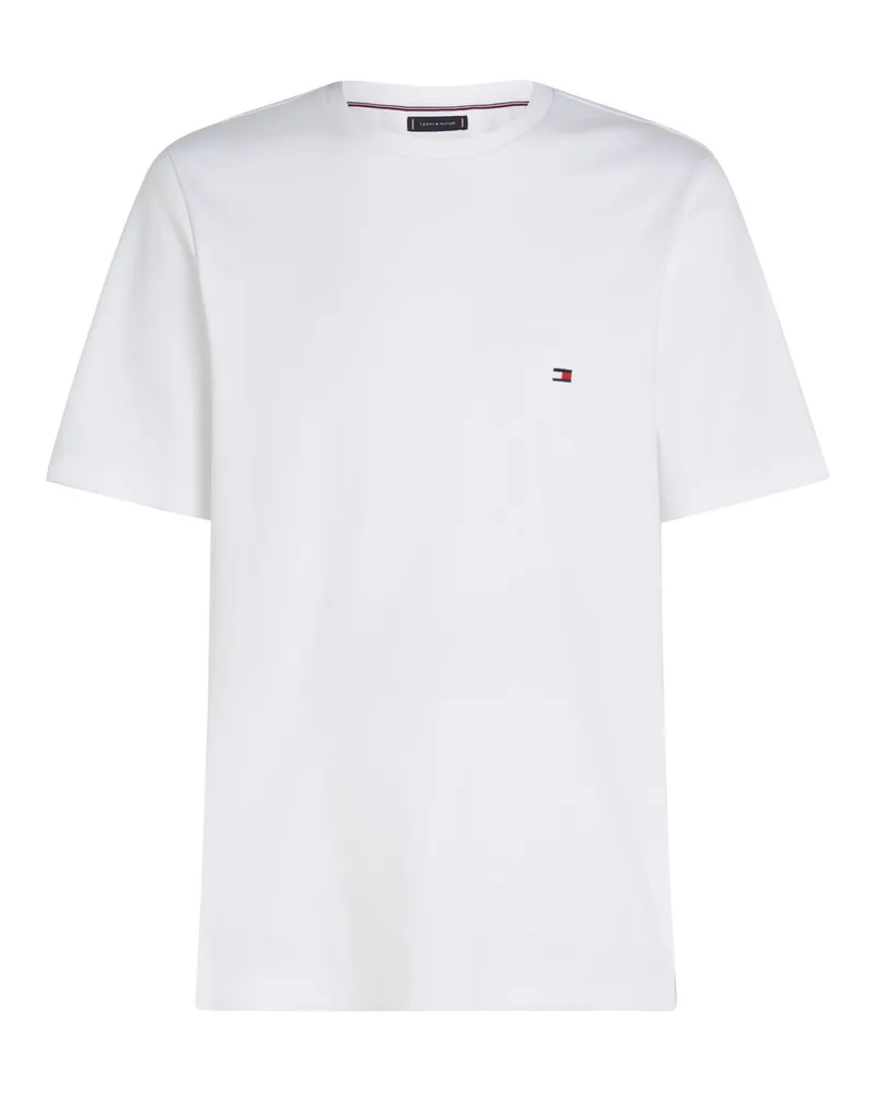 Tommy Hilfiger T-Shirt aus einem Baumwolljersey mit Logo-Stickerei, Regular Fit in Weiß