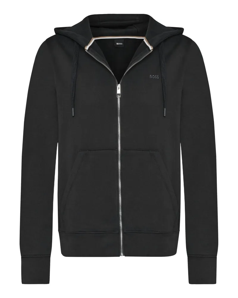 HUGO BOSS Kapuzen-Sweatjacke Spence aus Baumwolle, Regular in Schwarz
