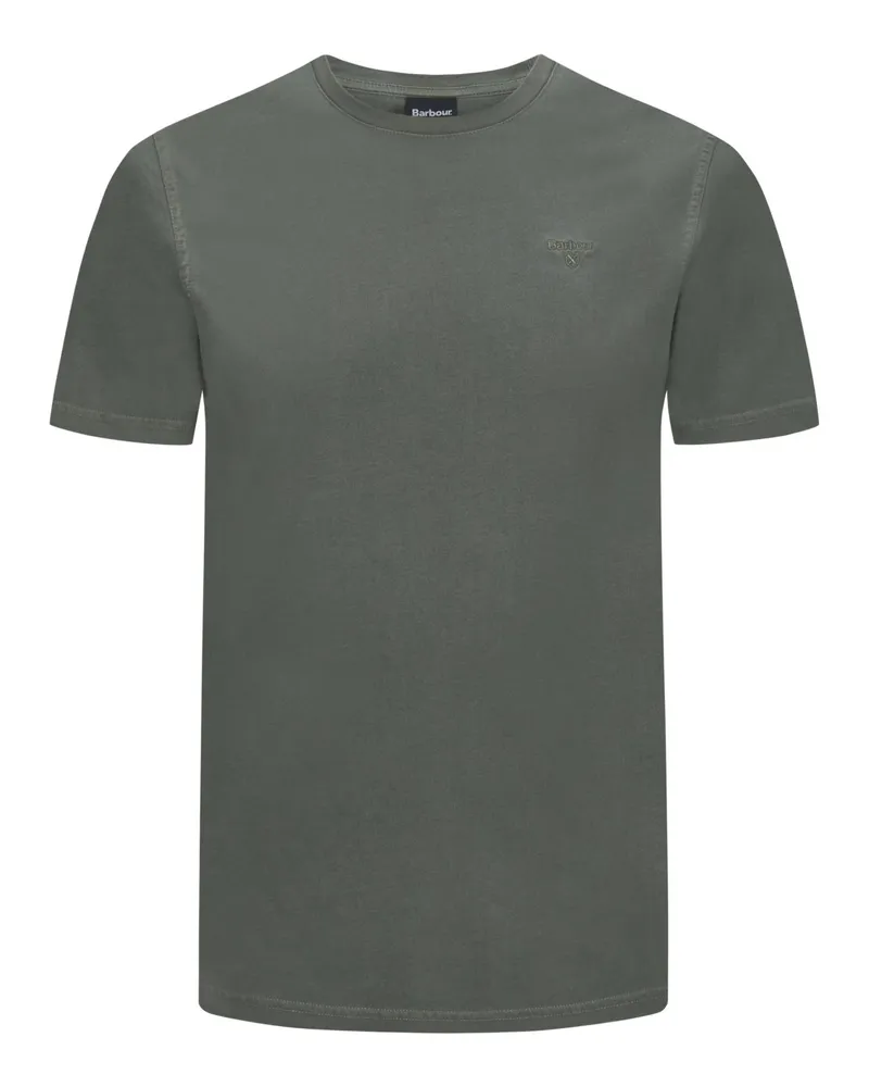 Barbour T-Shirt in melierter Optik, Tailored Fit in Oliv