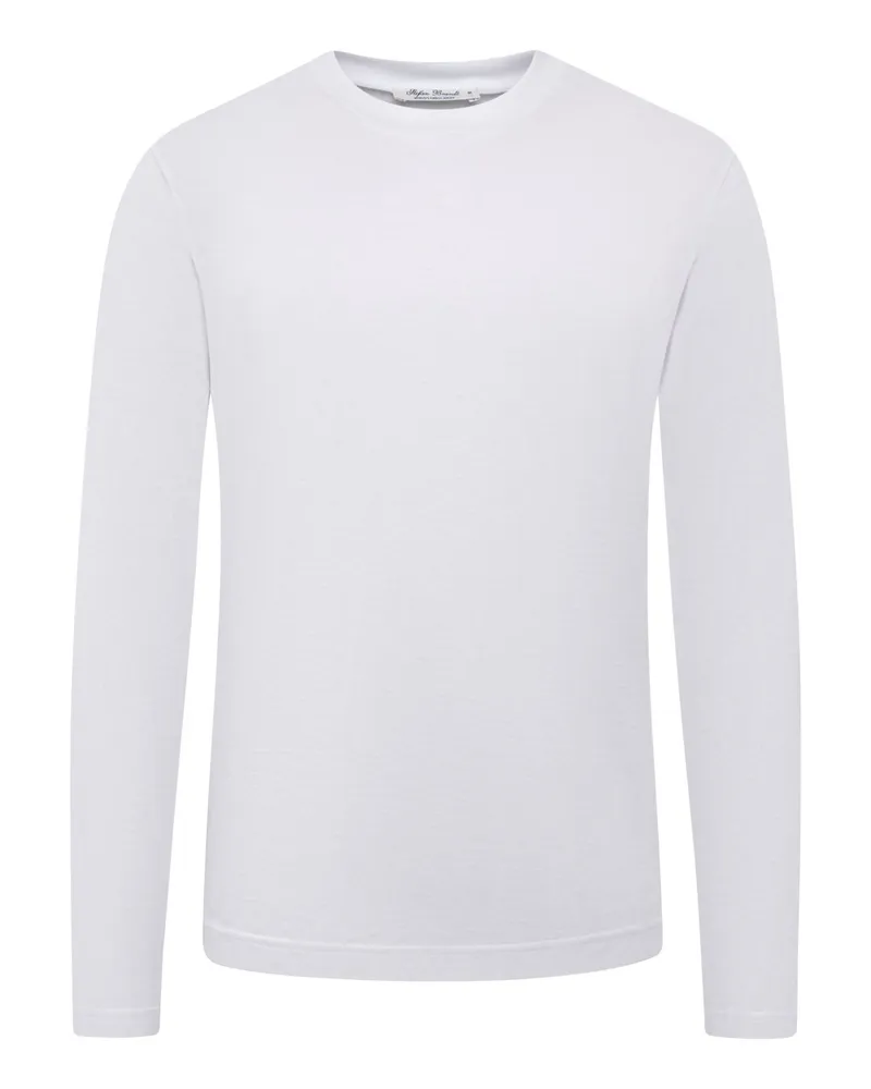 Stefan Brandt Edles Longsleeve Eli La Super 60 aus Sea Island Baumwolle in Weiß