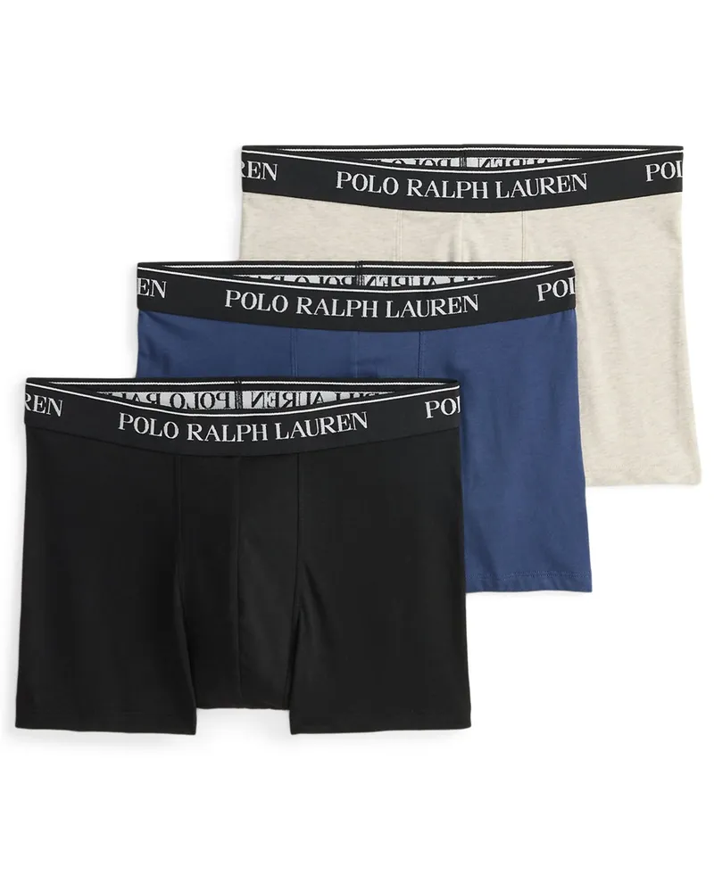 Ralph Lauren 3er Pack Boxer-Tunks aus elastischem Baumwollmix mit Label-Bund in Multicolor