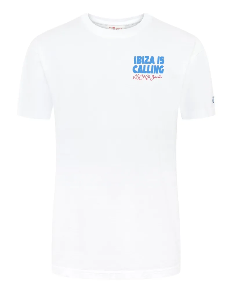 MC2 Saint Barth T-Shirt mit Ibiza Calling-Rücken-Print in Weiß