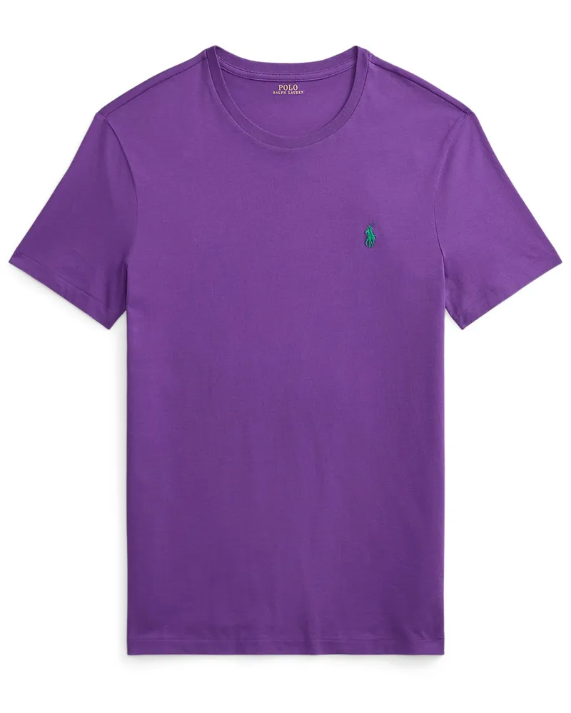 Ralph Lauren Leichtes T-Shirt mit Pony-Stickerei, Custom Slim Fit in Lila