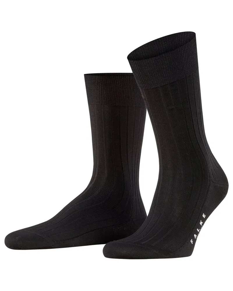 Falke Socken Milano mit Klimaaktiv-Sohle und Rippstruktur in Schwarz