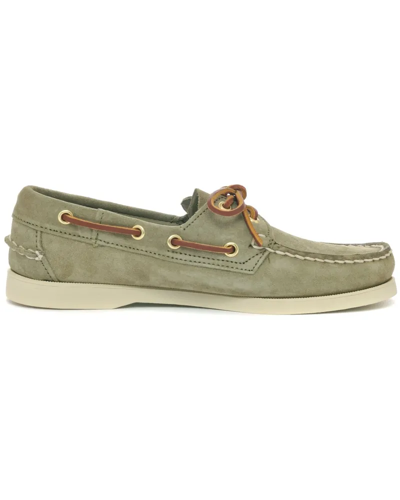 Sebago Bootsschuhe aus weichen Veloursleder in Oliv