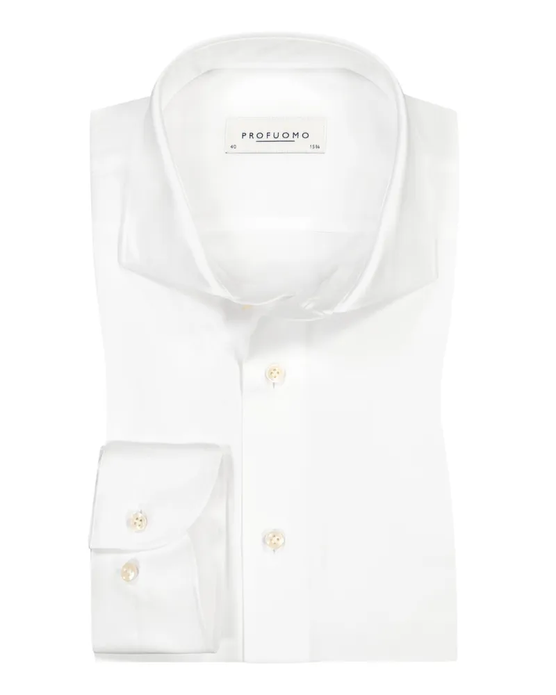 Profuomo Hemd aus Baumwolle, Slim Fit in Weiß