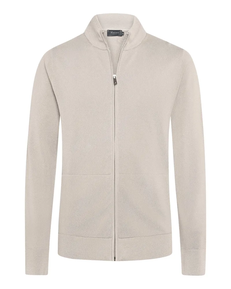 Maerz Strickjacke aus Baumwolle mit Reiskorn-Struktur in Beige