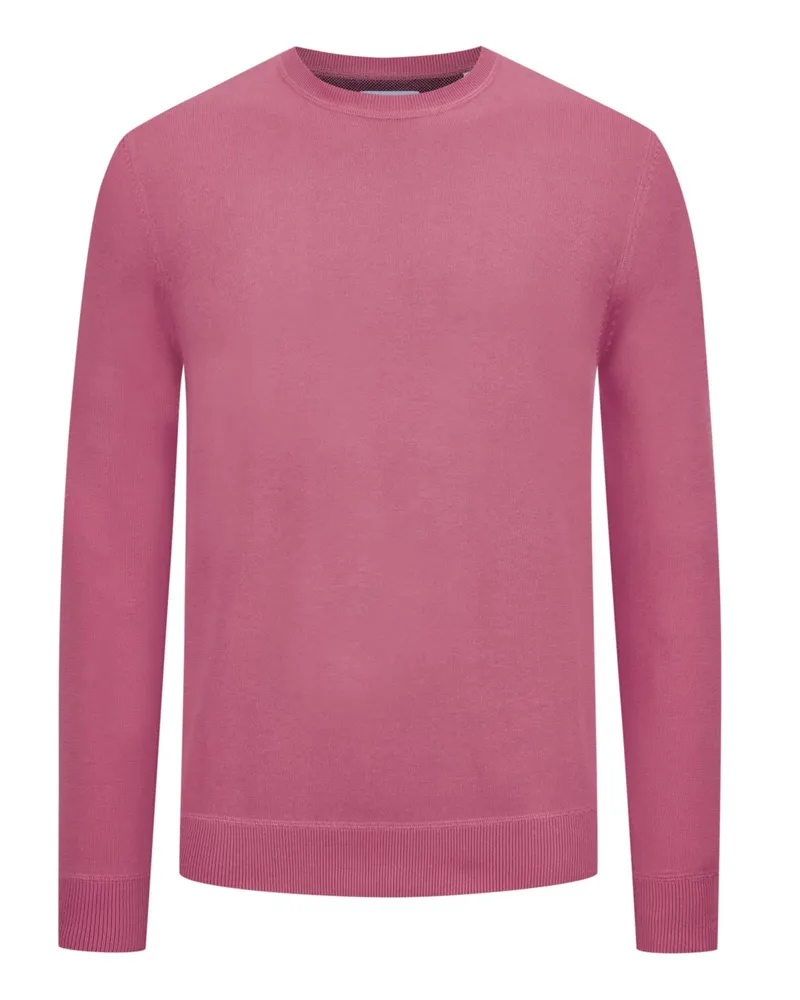 Tom Rusborg Leichter Rundhalspullover aus einem Baumwolle-Seide-Mix in Berry