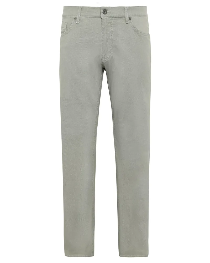 Brax 5-Pocket Hose Cadiz mit Stretch und feiner Struktur, Straight Fit in Hellgrau