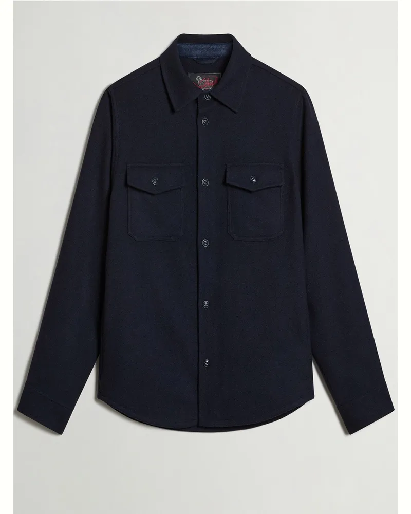 Woolrich Overshirt aus einem Wollmix, Regular in Marine