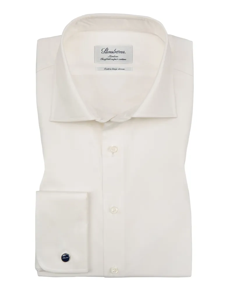 Stenströms Hemd in Twofold Super Cotton, Slimline in Offwhite