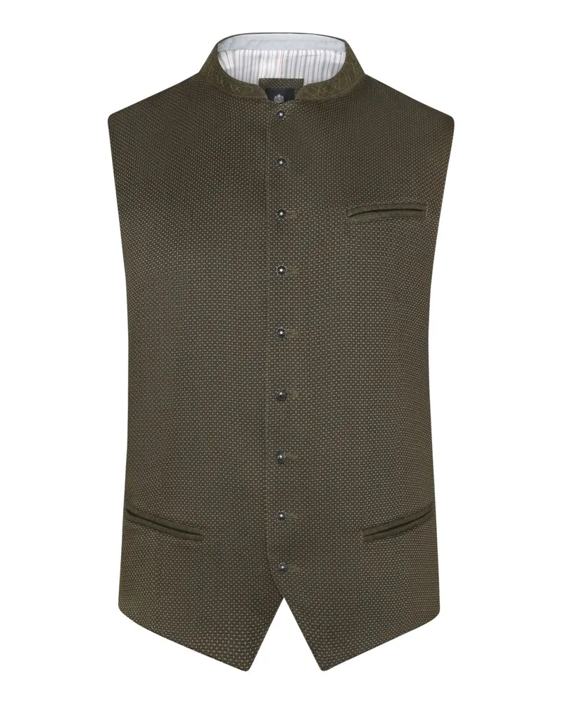 Hammerschmid Trachtenweste mit Jaquard-Muster, Slim Fit in Oliv