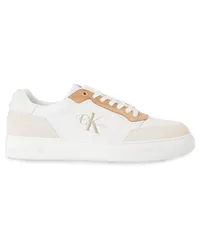 Calvin Klein Sneaker mit Label-Prints und  Veloursleder-Patches Offwhite