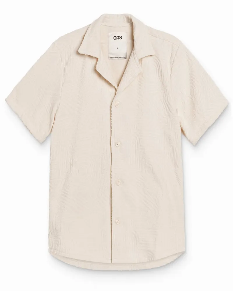 OAS Kurzarmhemd mit Kaktus-Motiv in Frottee-Qualität in Offwhite