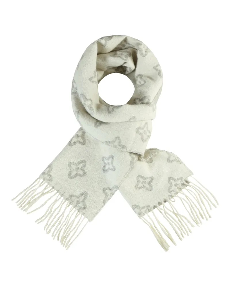 DANTE Gemusterter Schal aus einem Wolle-Kaschmir-Mix in Grau