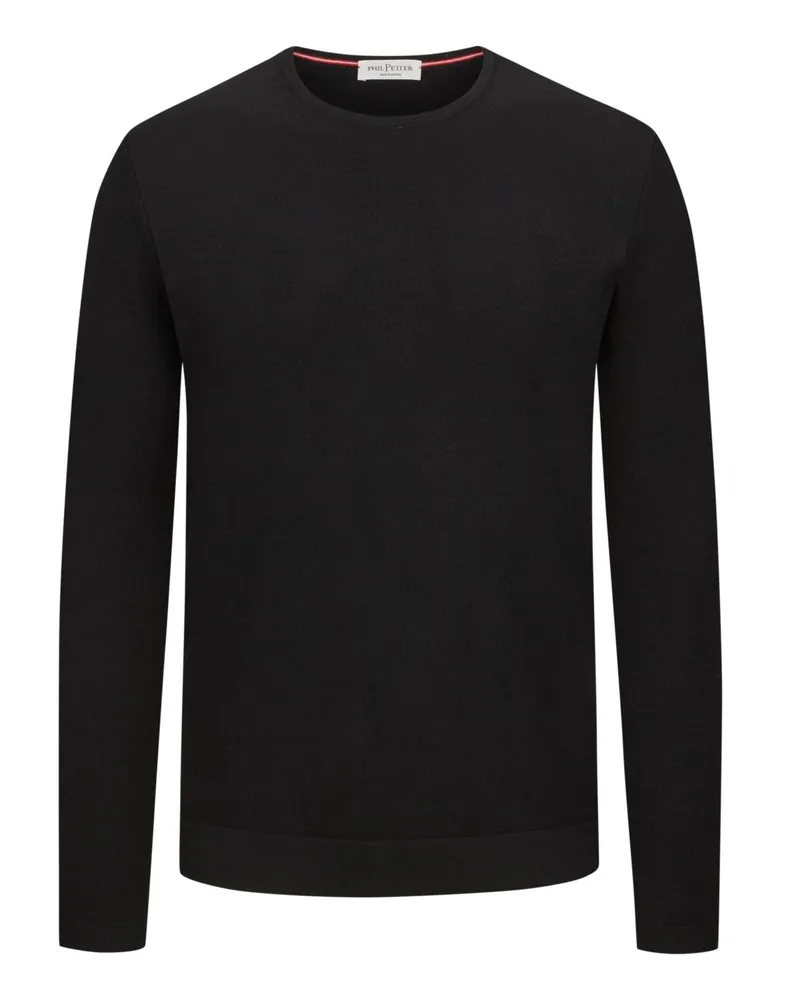 Phil Petter Leichter Pullover aus einem Merinowolle-Mix in Schwarz