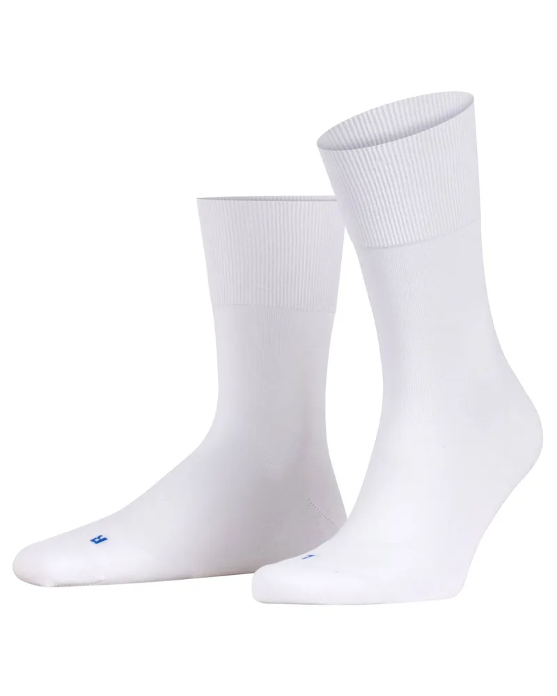 Falke Socken Run Unisex aus einem Baumwoll-Mix in Weiß