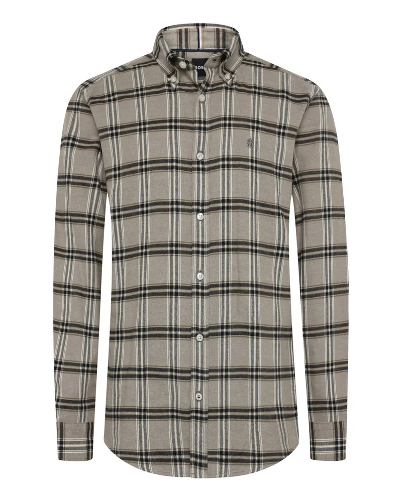 HUGO BOSS Softes Flanellhemd mit Karomuster in Beige