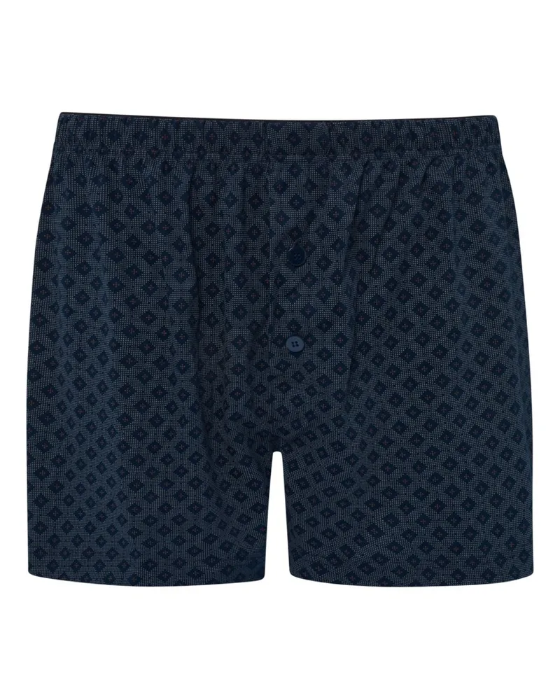 Novila Gemusterte Boxershorts aus Baumwolle mit Eingriff in Marine