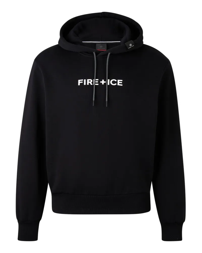 Bogner Fire & Ice Hoodie Covell aus Baumwolle mit Label-Print in Schwarz