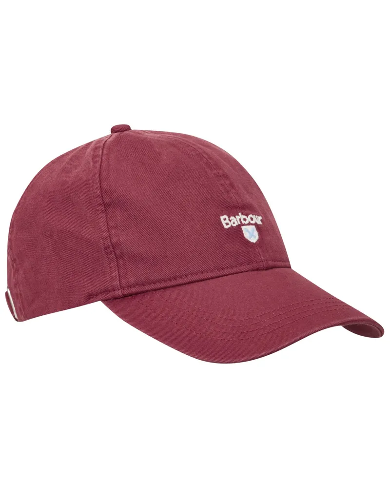 Barbour Cap aus Baumwolle mit Logo-Stickerei in Rot