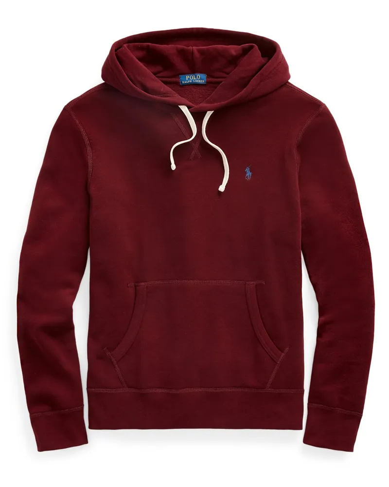 Ralph Lauren Hoodie aus einem Baumwollgemisch mit Logo-Stickerei in Bordeaux