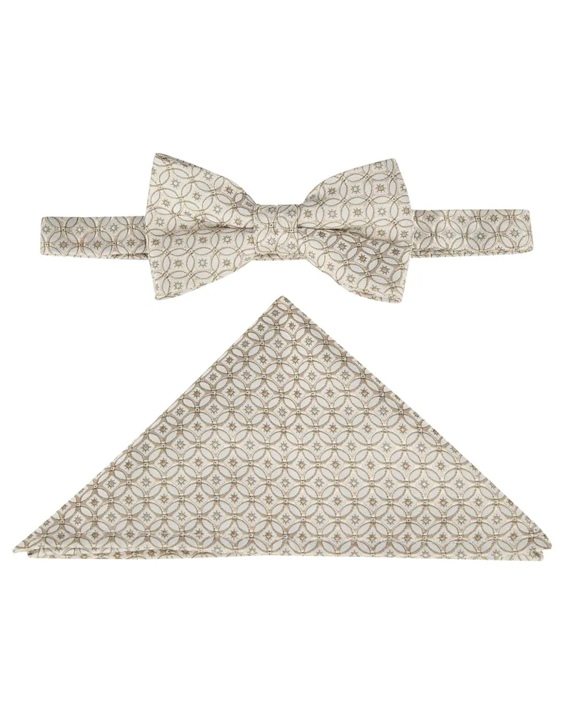 Wilvorst Set aus seidig glänzender Fliege und Einstecktuch in Mint