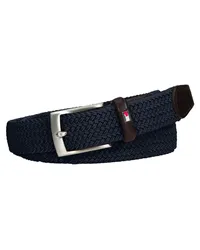 Tommy Hilfiger Elastischer Flechtgürtel mit Lederspitze Schwarz