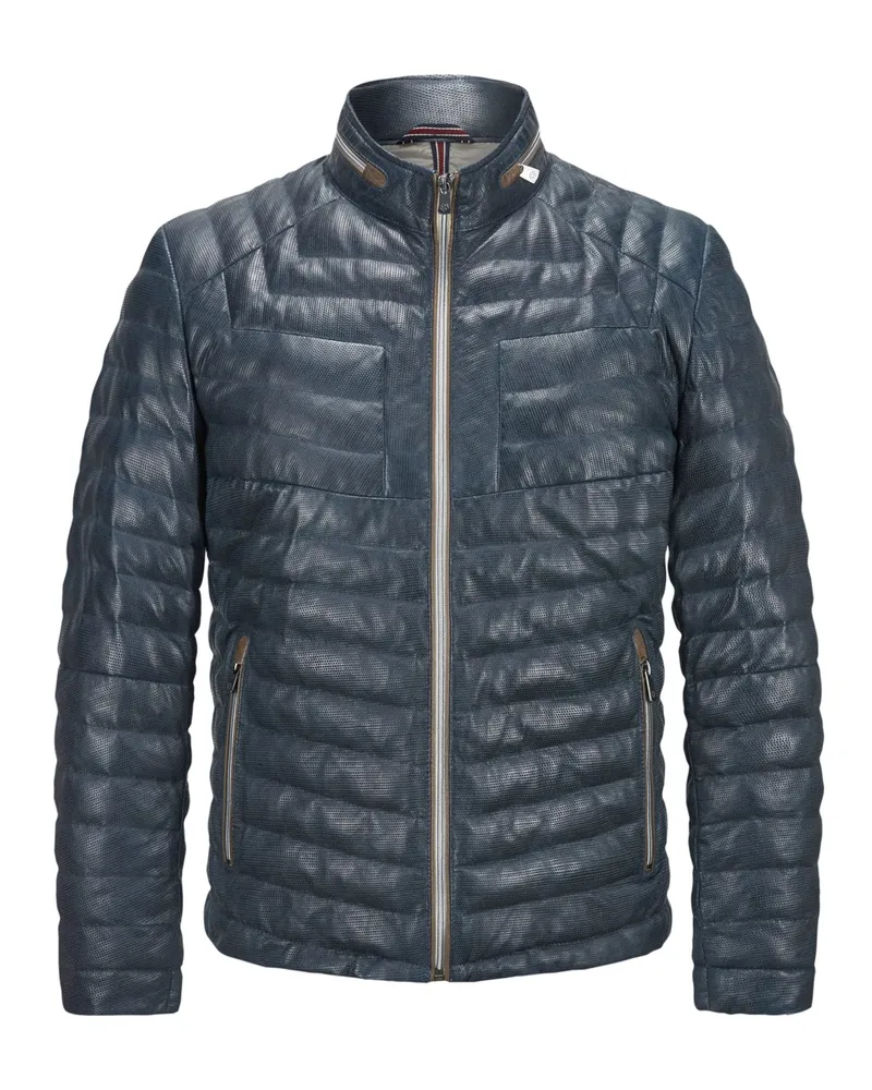 Milestone Gesteppte Lederjacke mit Sorona®-Isolation in Marine