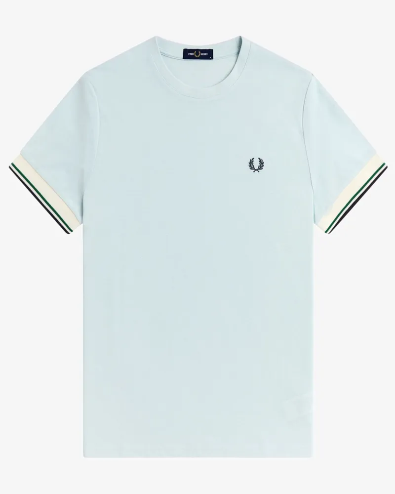 Fred Perry T-Shirt aus einem leichten Baumwoll-Piqué in Hellblau