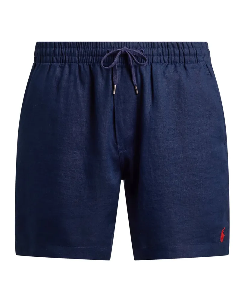 Ralph Lauren Softe Leinenbermudas mit kleiner Pony-Stickerei, Classic Fit in Marine