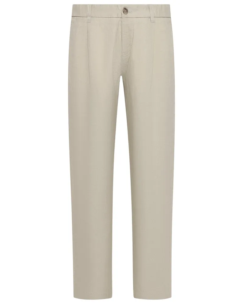 Marc O'Polo Leinenhose mit Bundfalten, Tapered Fit in Beige