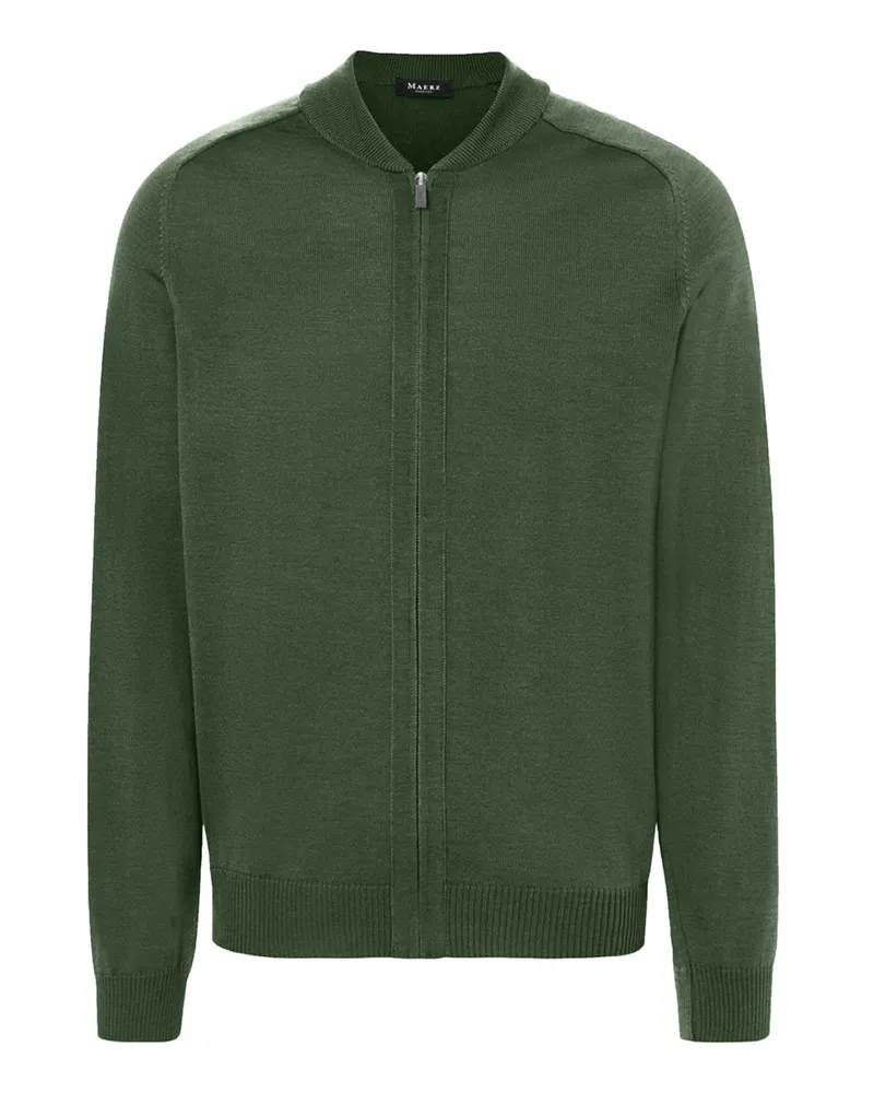 Maerz Leichte Strickjacke aus maschinenwaschbarer Merinowolle in Oliv