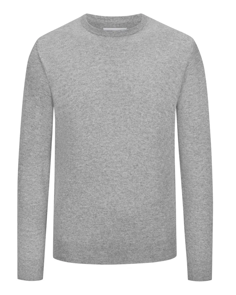 Tom Rusborg Leichter Kaschmirpullover mit Rundhalsausschnitt in Silber