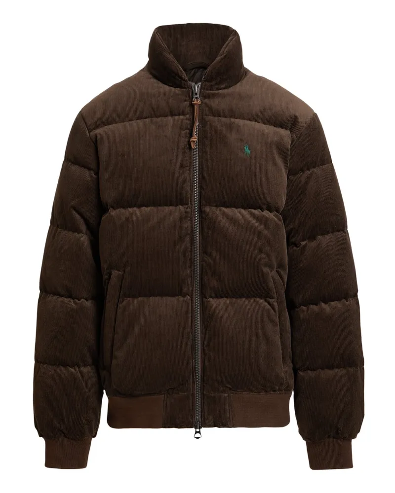 Ralph Lauren Daunenjacke aus gestepptem Baumwollcord in Braun