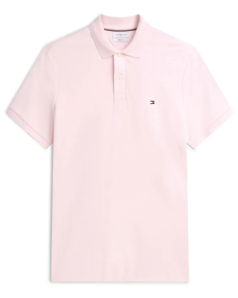 Tommy Hilfiger Jersey-Poloshirt mit kleiner Logo-Stickerei, Regular Fit in Rosenrot