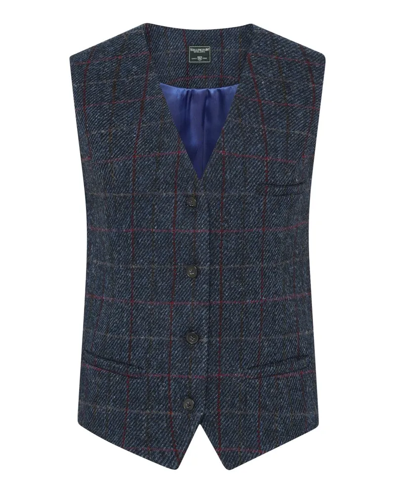 Wellington of Bilmore Damen Harris Tweed-Weste Lea in Blau
