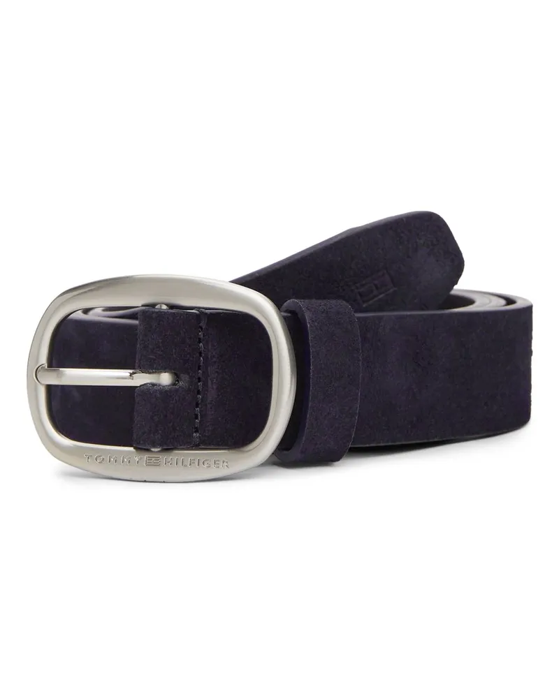 Tommy Hilfiger Gürtel aus Leder mit polierter Label-Dornschließe in Marine