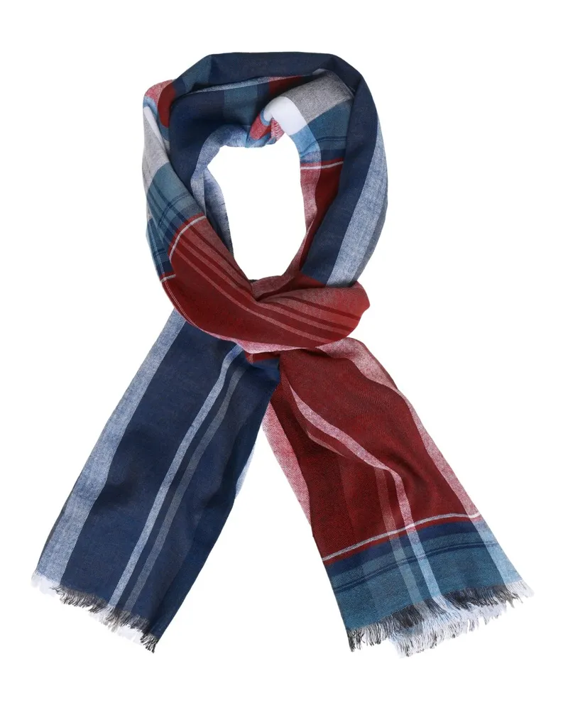 Tom Rusborg Softer Schal aus einem Baumwollmischgewebe mit Muster in Blau